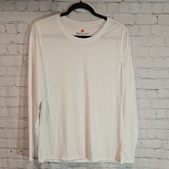 Hanes sport white long sleeve top size L - Picture 1 of 7